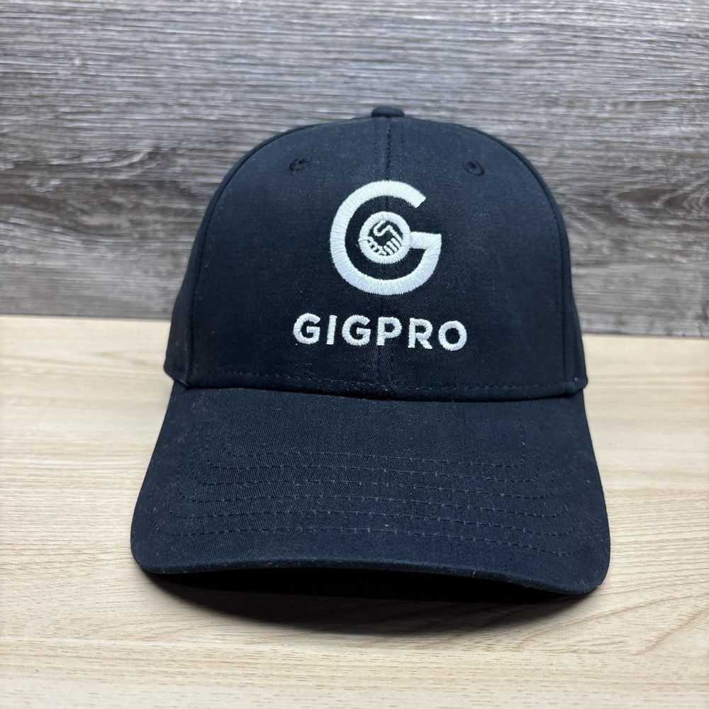 GIGPRO Hat Cap Baseball Strap Back Black Embroidered Logo Otto One Size Mens